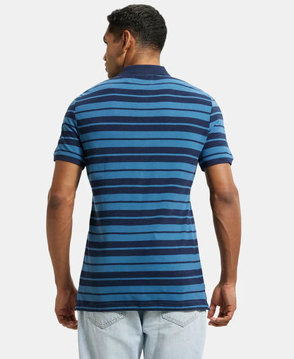 Jockey US93 Men's Super Combed Cotton Rich Striped Polo T-Shirt