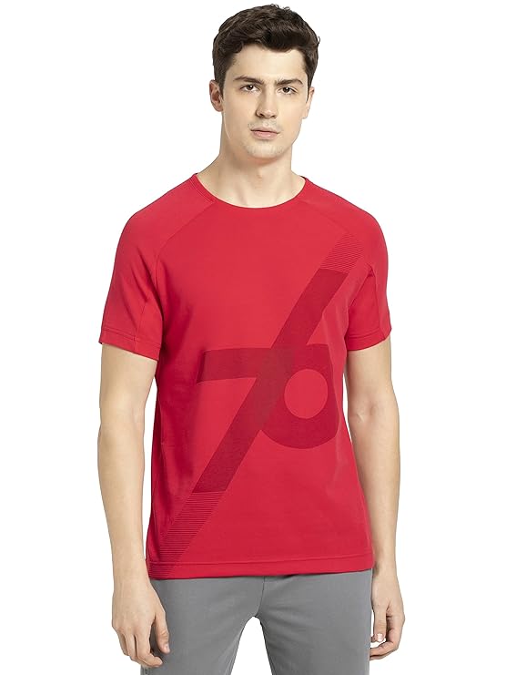 Jockey MV02  Men's Super Combed Cotton Blend Graphic Printed Round Neck Half Sleeve T-Shirt with Stay Fresh Treatment