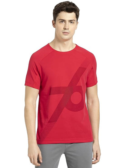 Jockey MV02  Men's Super Combed Cotton Blend Graphic Printed Round Neck Half Sleeve T-Shirt with Stay Fresh Treatment